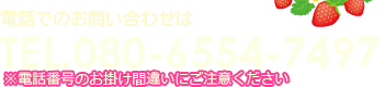 お電話でのお問い合わせは 080-6554-7497